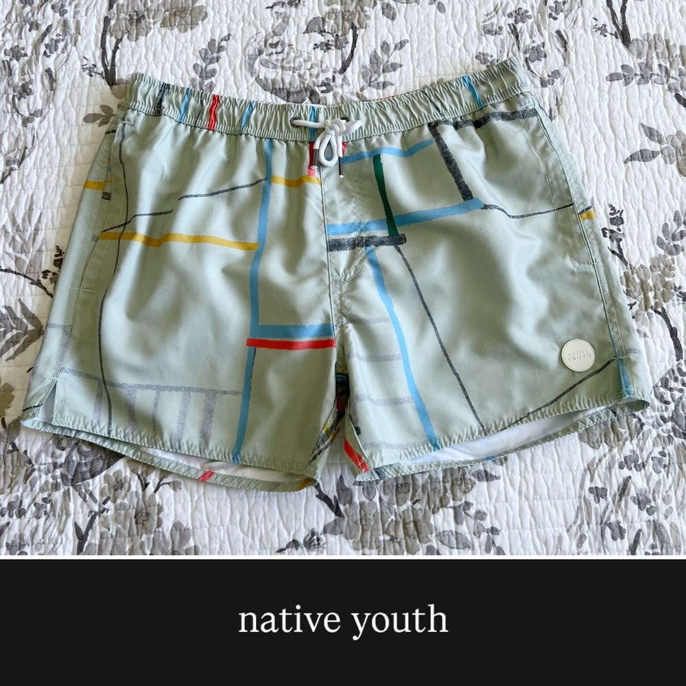 Native Youth NWT Light Green Swim Shorts • 36